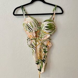 NWT River Island Botanical plunge one piece swimsuit